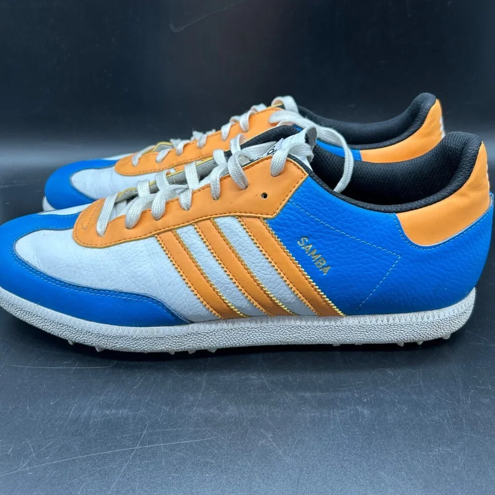 Adidas Samba Golf 671603 Limited Edition Blue Orange White Men 12 See Descriptio